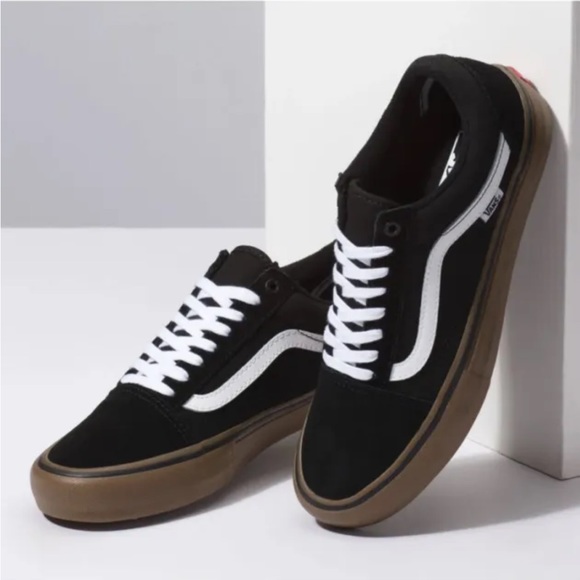 Vans Skate Old Skool Pro Suede Skateboard Shoes Black/Gum - M 6.5 - W 8 - Picture 2 of 8